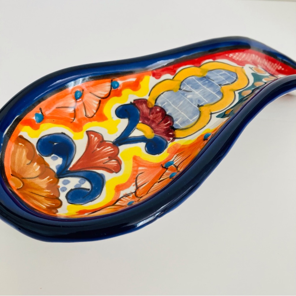 Talavera Mexican Pottery Spoon Rest
